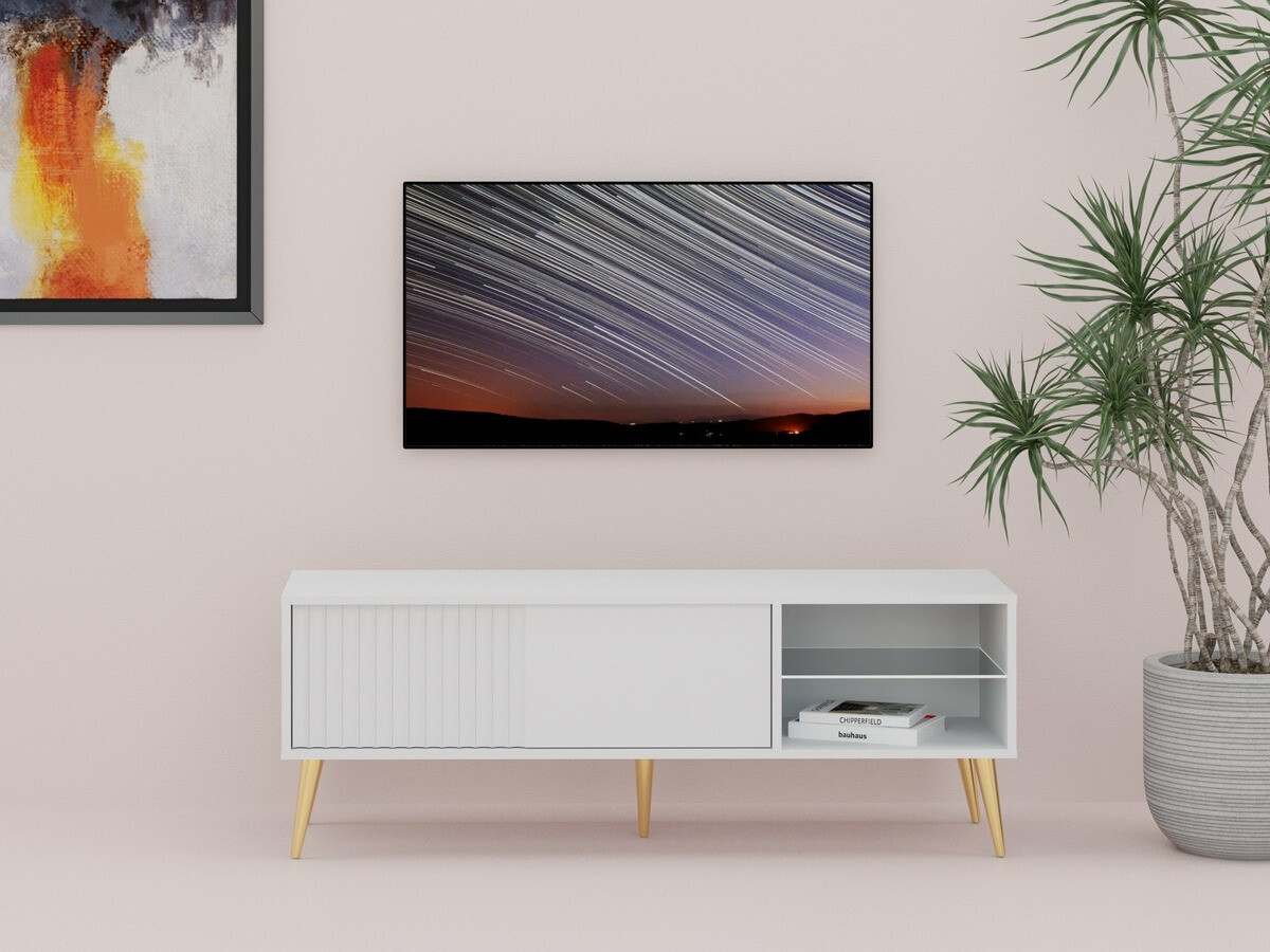 Mueble TV Cirferi 104 (Blanco + Dorado)