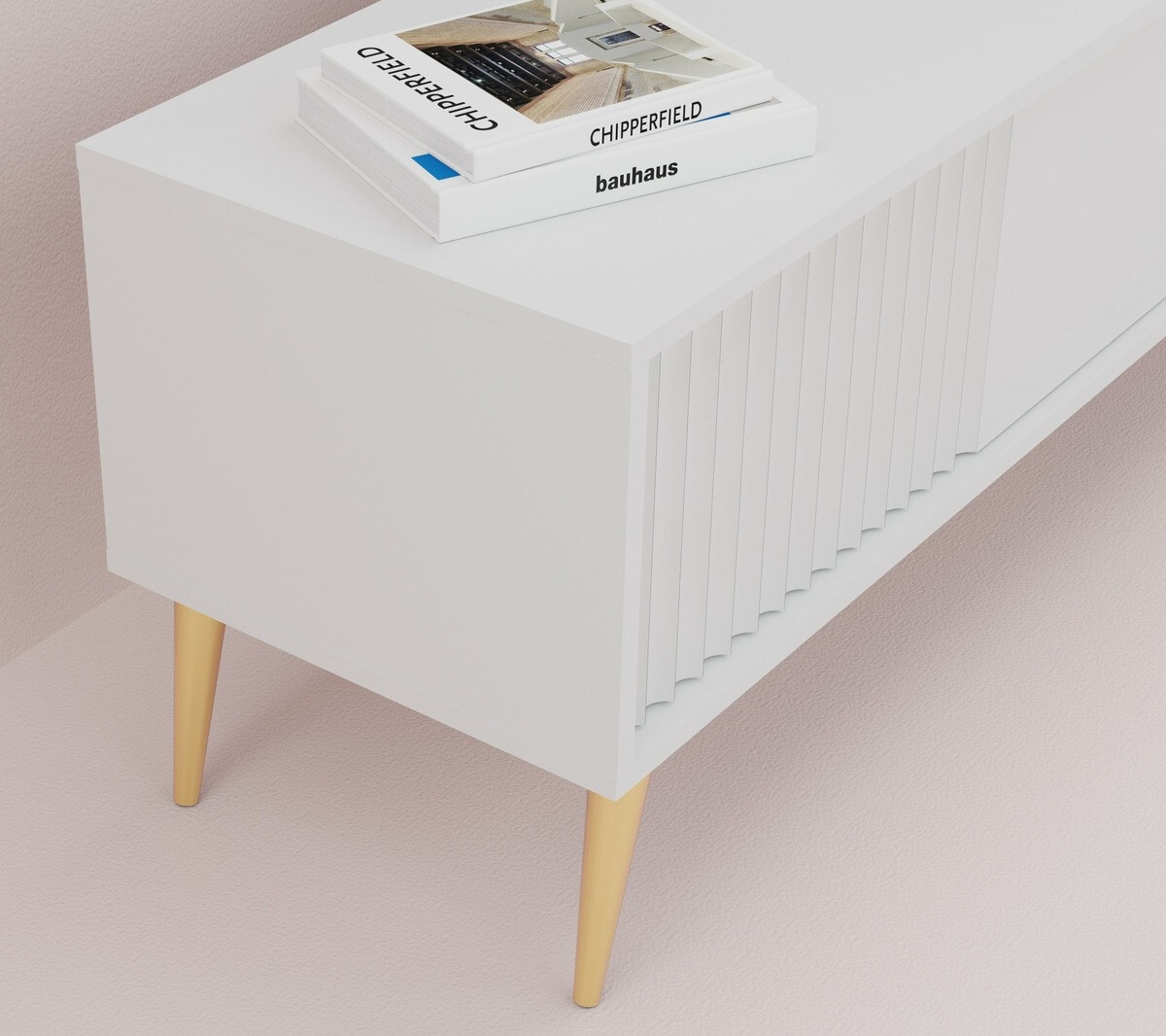 Mueble TV Cirferi 104 (Blanco + Dorado)
