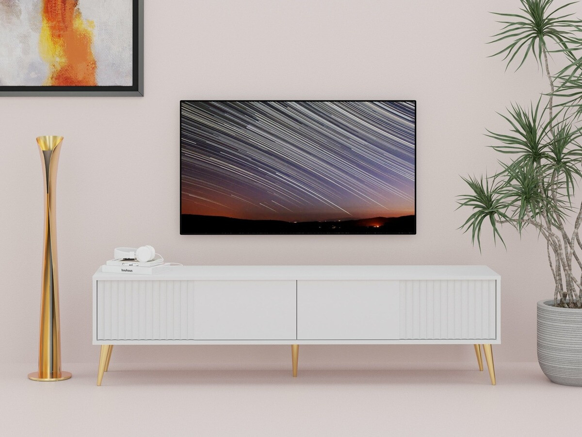 Mueble TV Cirferi 105 (Blanco + Dorado)