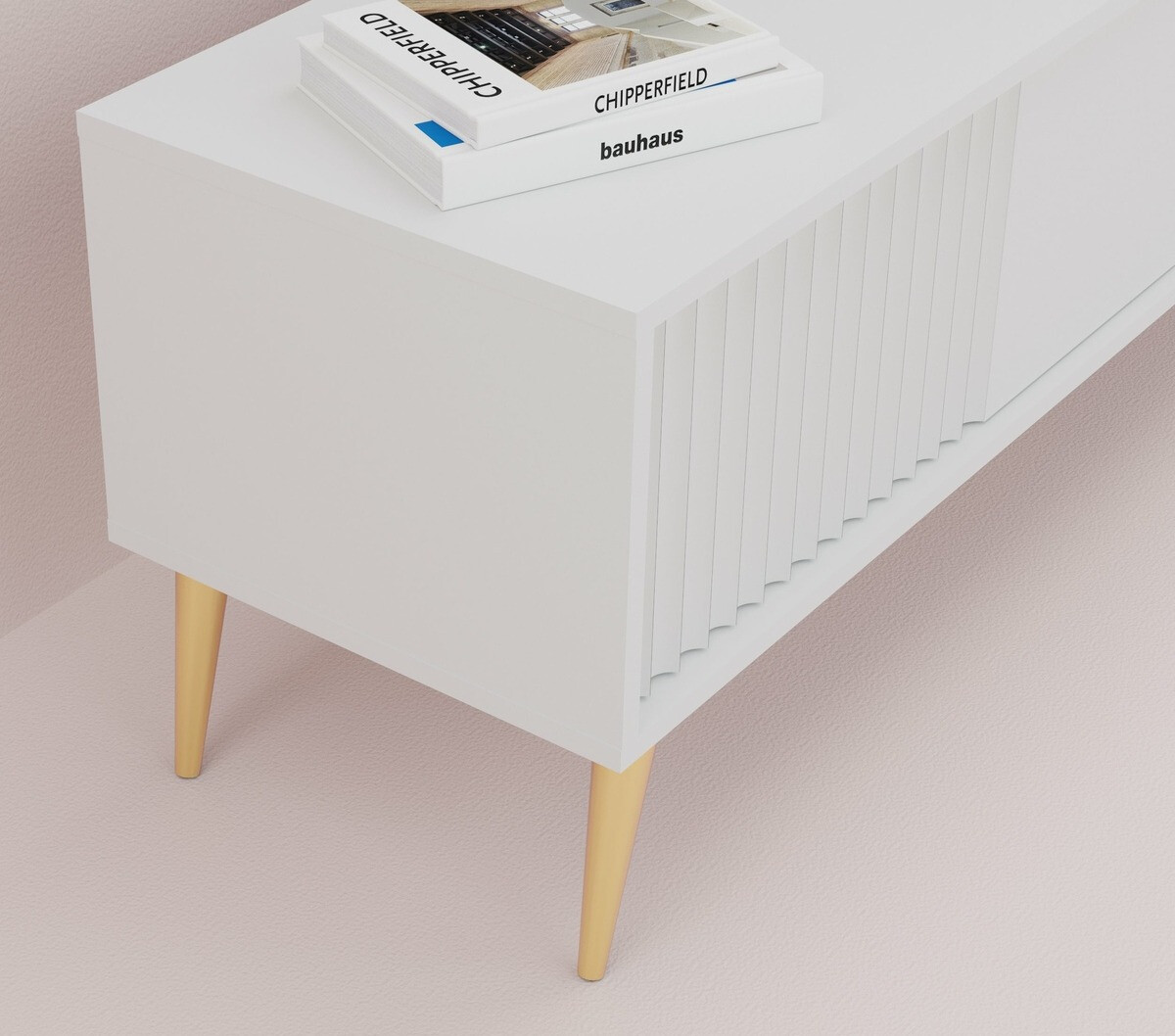 Mueble TV Cirferi 105 (Blanco + Dorado)