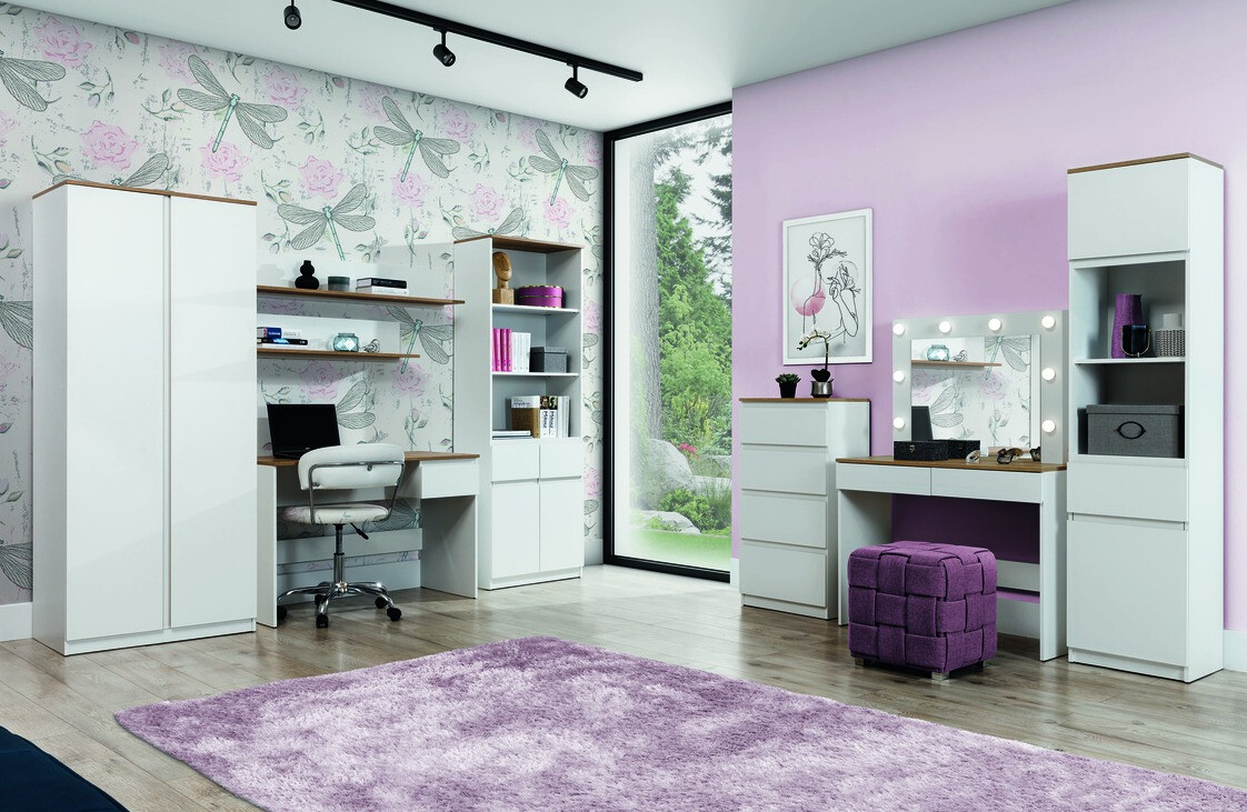 Cómoda Catelbi 103 (Blanco + Roble)