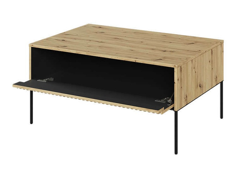 Mesa de centro Fernolu 110 (Roble Artisan + Negro)