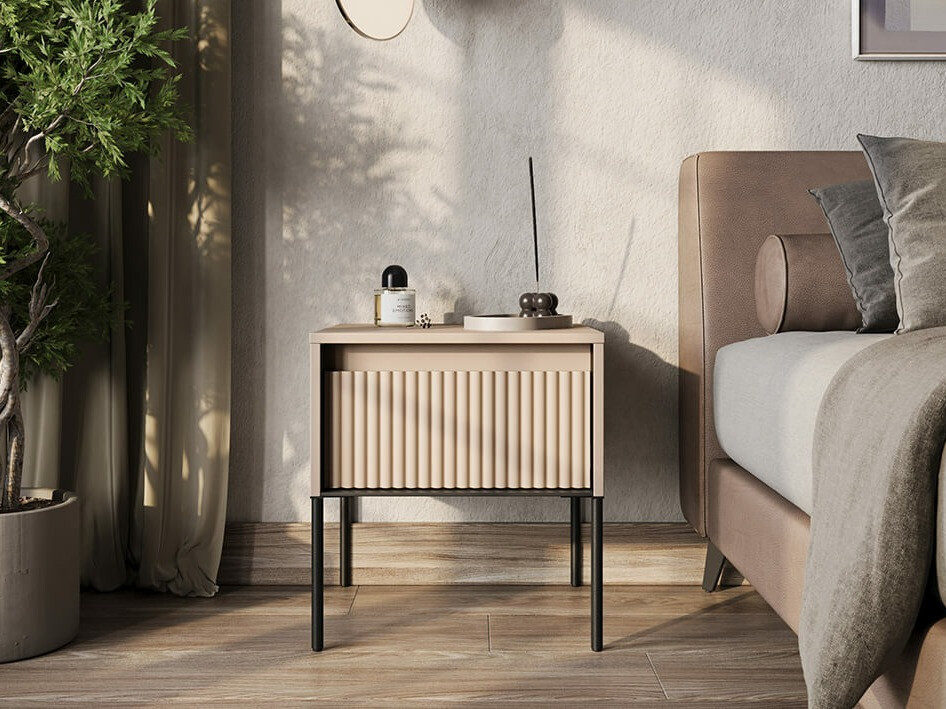 Mesilla de noche Fernolu 111 (Beige + Negro)