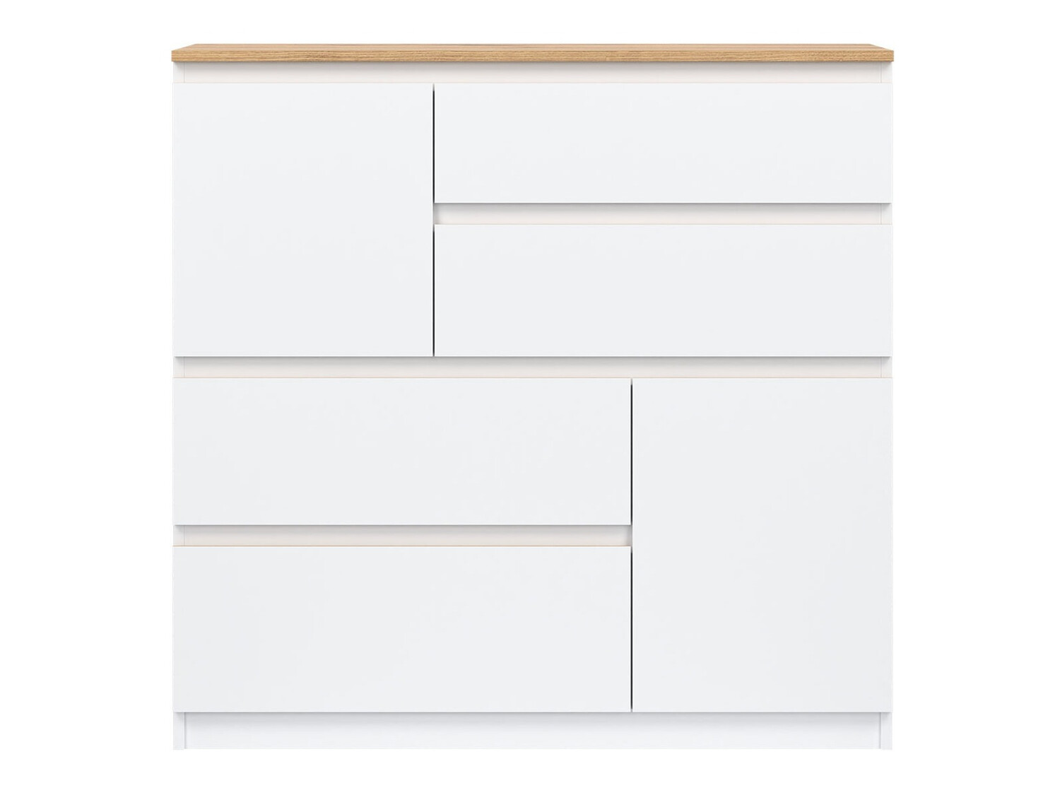 Cómoda Catelbi 105 (Blanco + Roble)