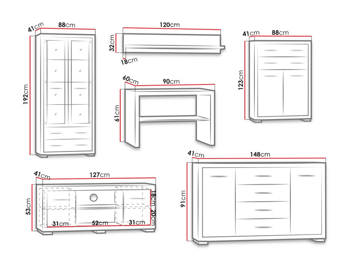 Conjunto de salón Fiomeri 128 (Roble Santana)