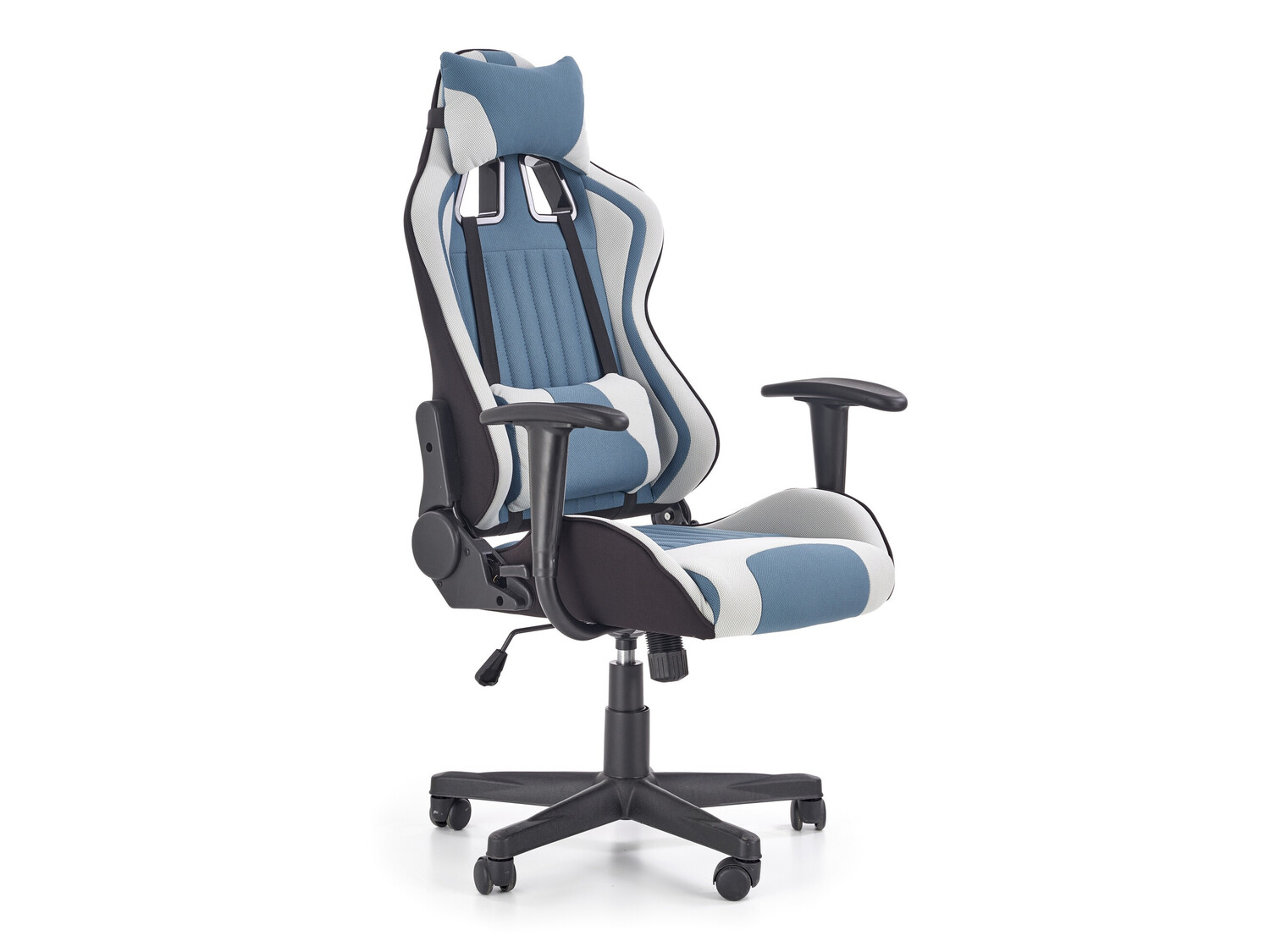 Silla de juego Houston 1489 (Gris claro + Turquesa)