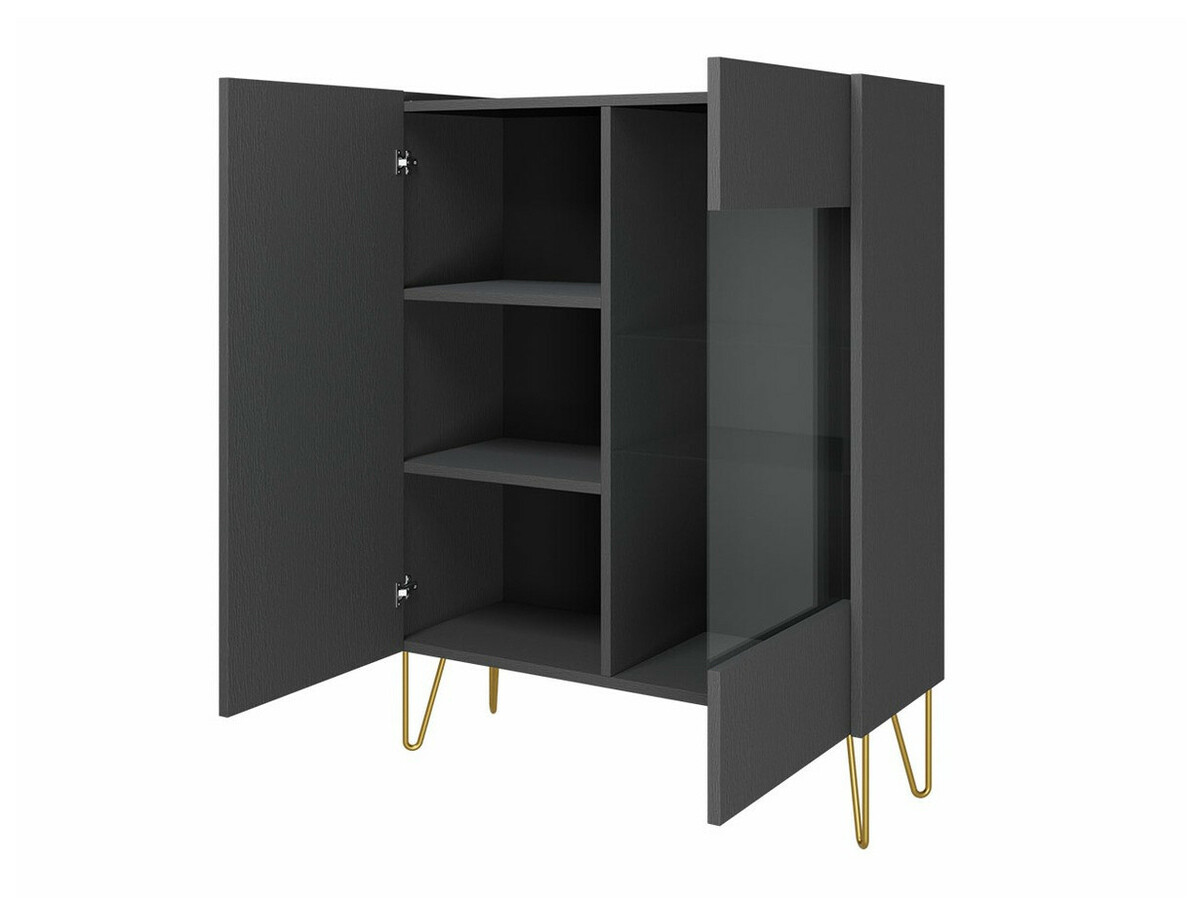 Conjunto de salón Levdale 106 (Grafito + Mármol negro)