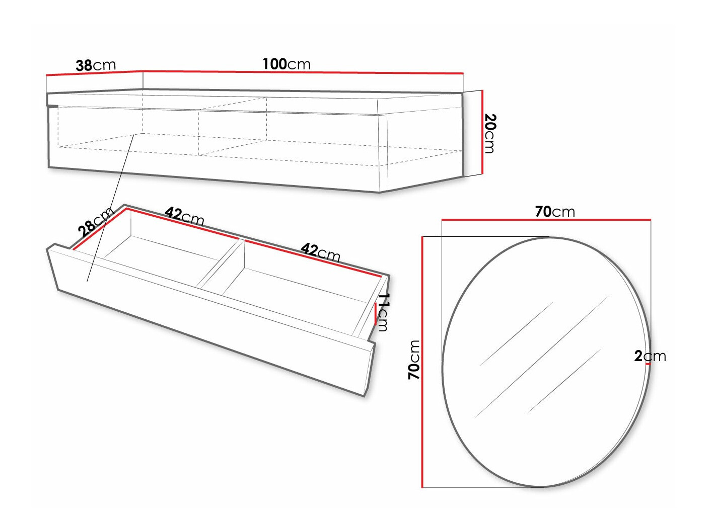 Tocador Delpher I (Blanco + Blanco brillante)