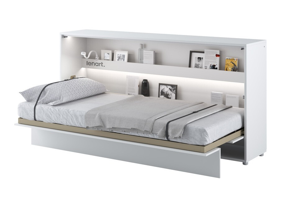 Cama plegable Concept Pro Lenart Levfere 115 (Blanco brillante)