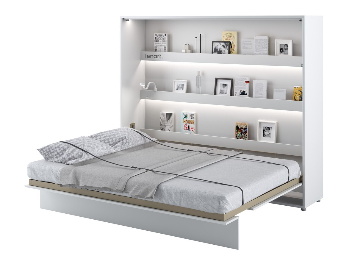 Cama plegable Concept Pro Lenart Levfere 115 (Blanco brillante)
