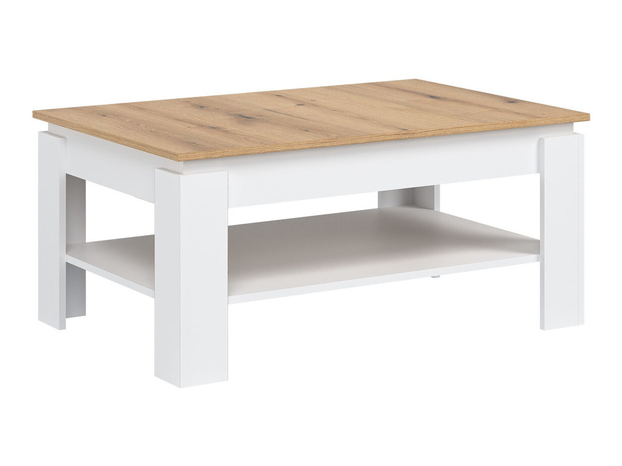 Mesa de centro Catelbi 115 (Blanco + Roble)