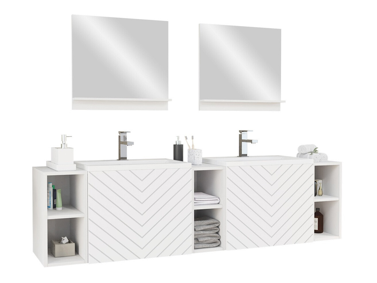 Conjunto de mueble de baño Comfivo Delphinus IV (Blanco)