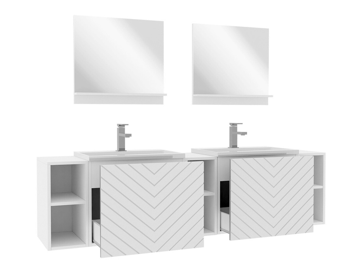 Conjunto de mueble de baño Comfivo Delphinus IV (Blanco)