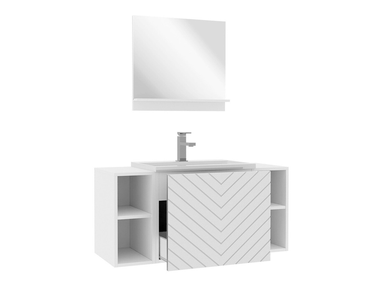 Conjunto de mueble de baño Comfivo Delphinus IX (Blanco)