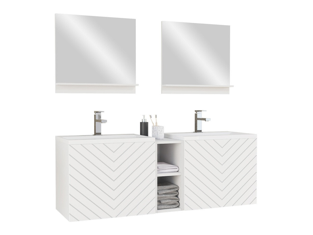 Conjunto de mueble de baño Comfivo Delphinus VI (Blanco)