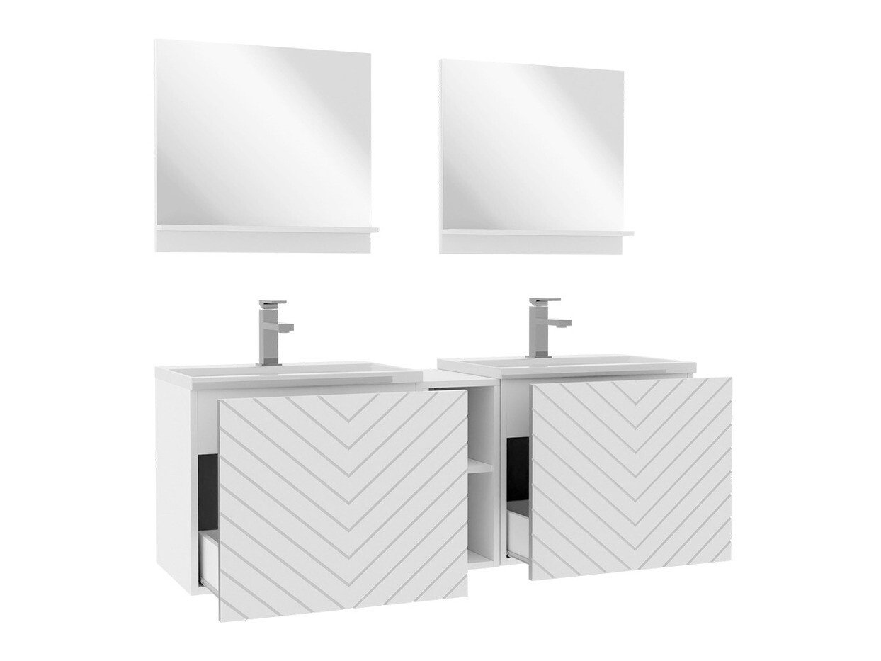 Conjunto de mueble de baño Comfivo Delphinus VI (Blanco)