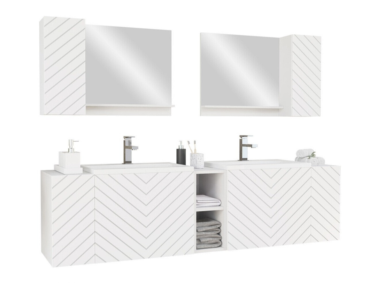 Conjunto de mueble de baño Comfivo Livciro 101 (Blanco)