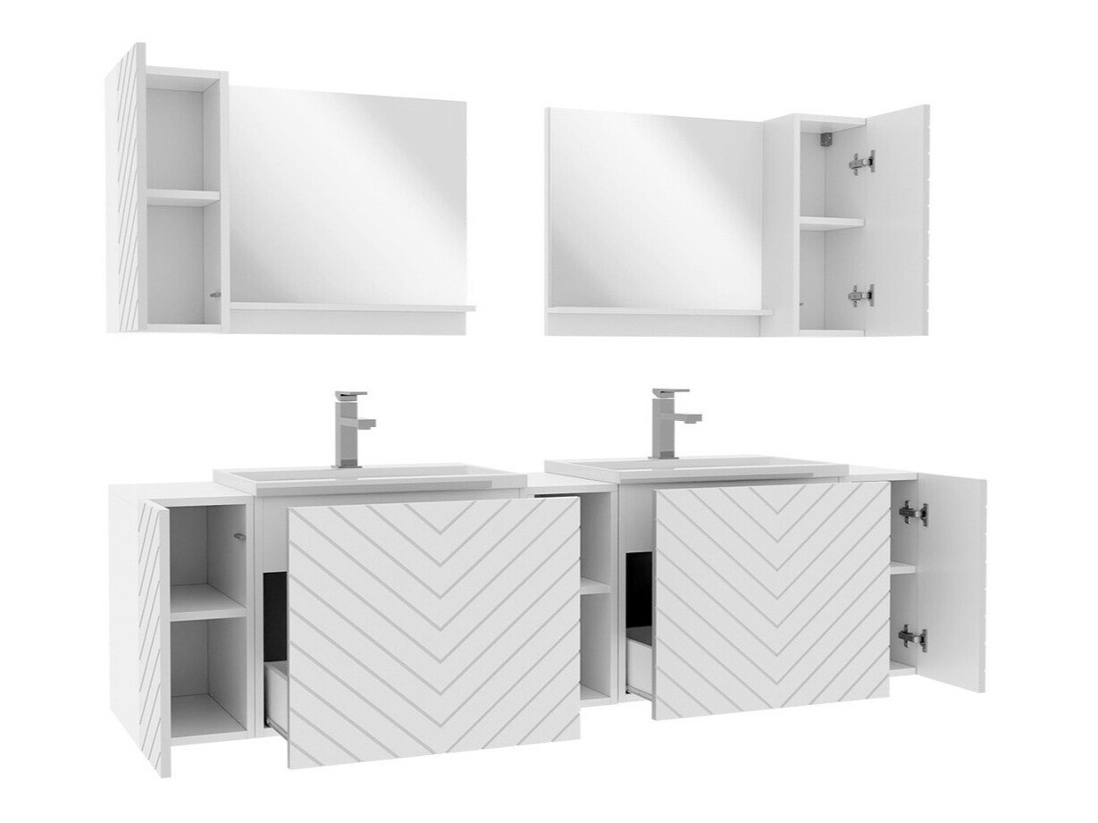 Conjunto de mueble de baño Comfivo Livciro 101 (Blanco)