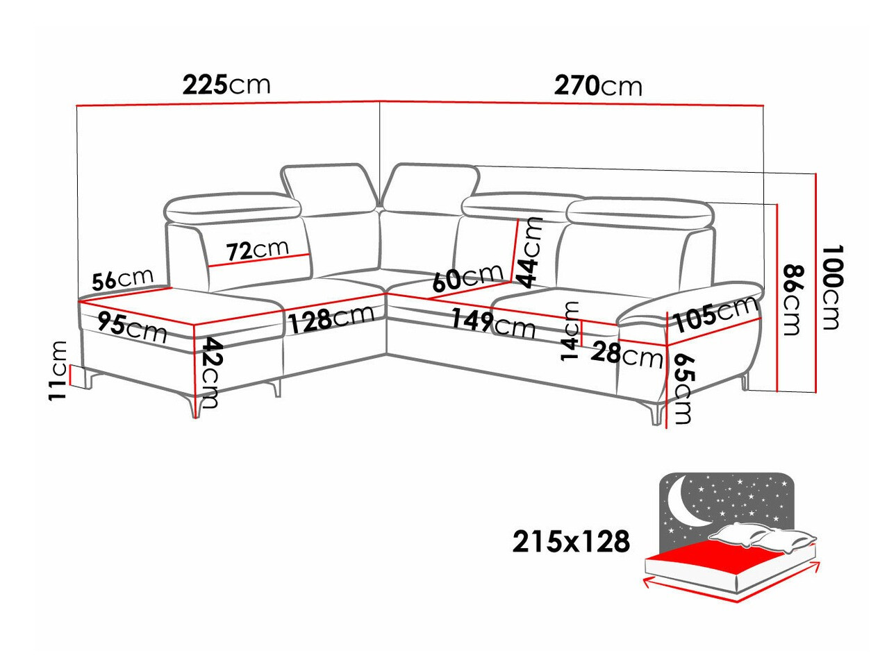 Sofá rinconero Temple 118