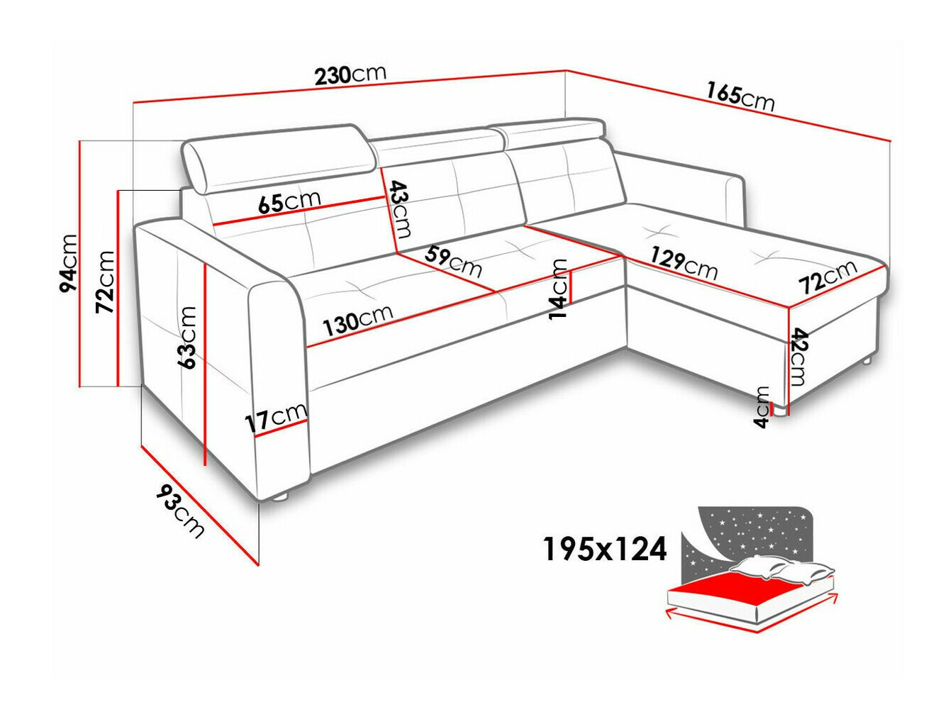 Sofá rinconero Temple 124