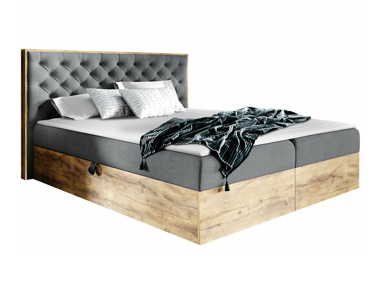 Cama continental Navis I (Roble wotan + Faro 4)