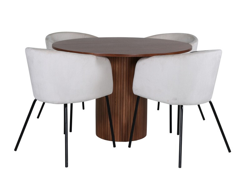 Conjunto de mesas y sillas para comedor Dallas 3054 (Beige + Negro)