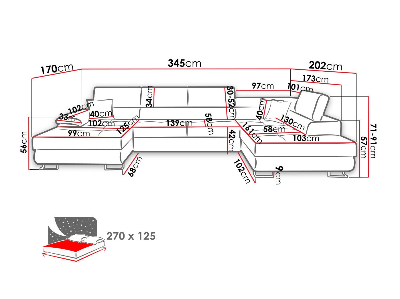 Sofá rinconero Comfivo Ruta (Poso 110)