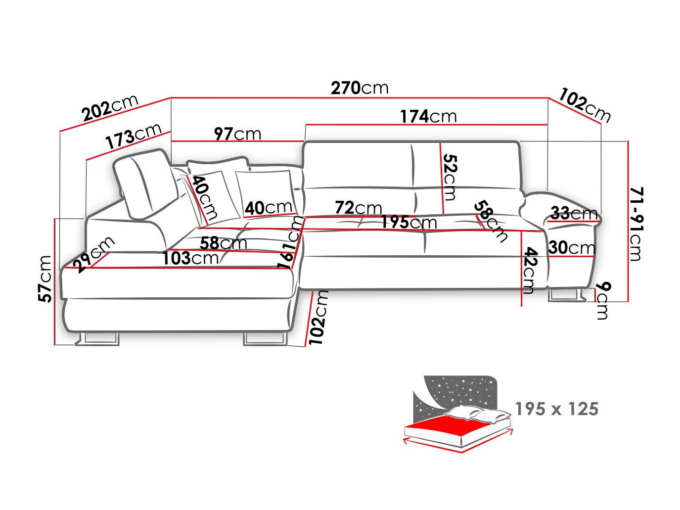 Sofá rinconero Comfivo 139 (Poso 01)