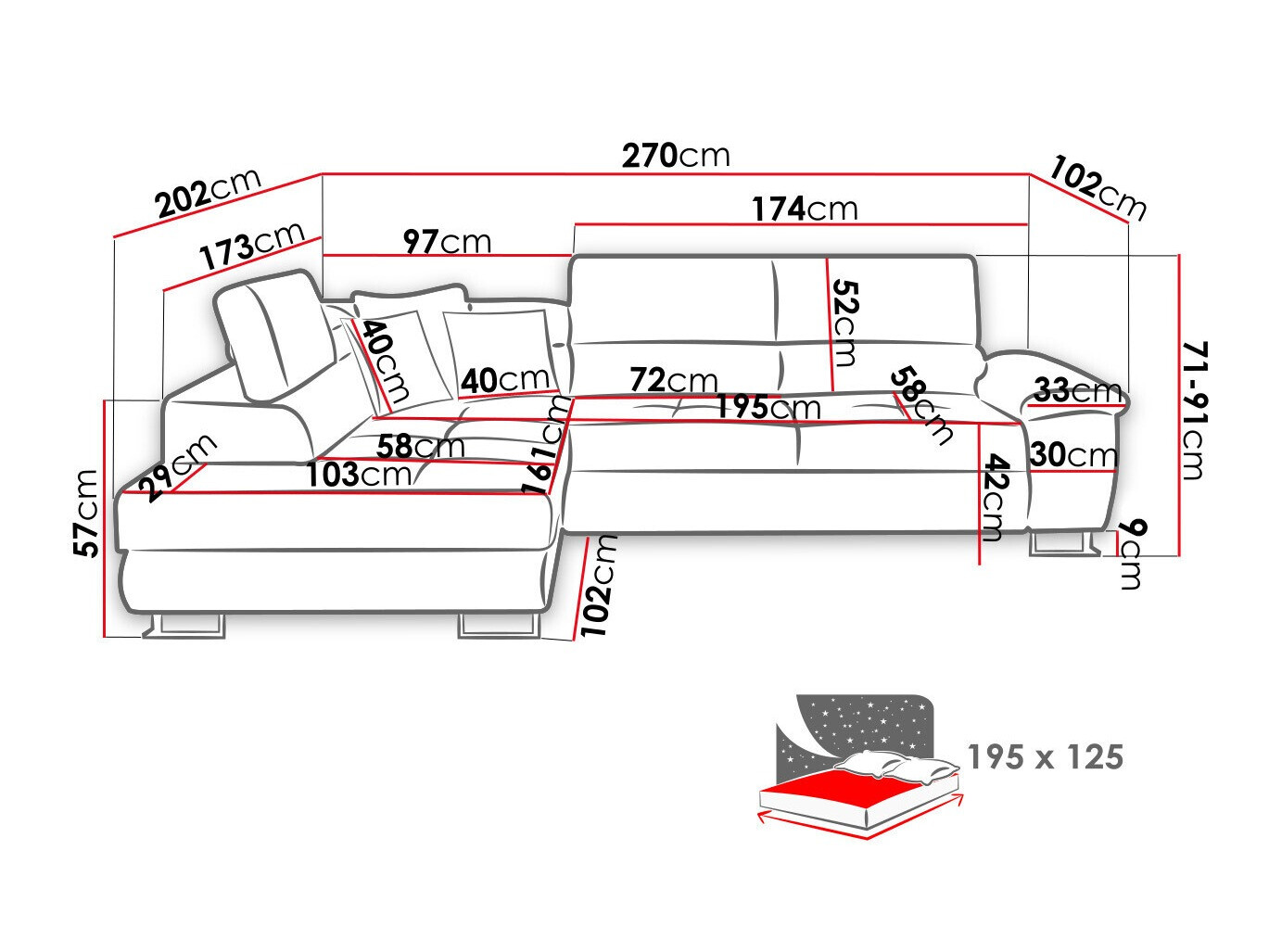 Sofá rinconero Comfivo 139 (Poso 100)