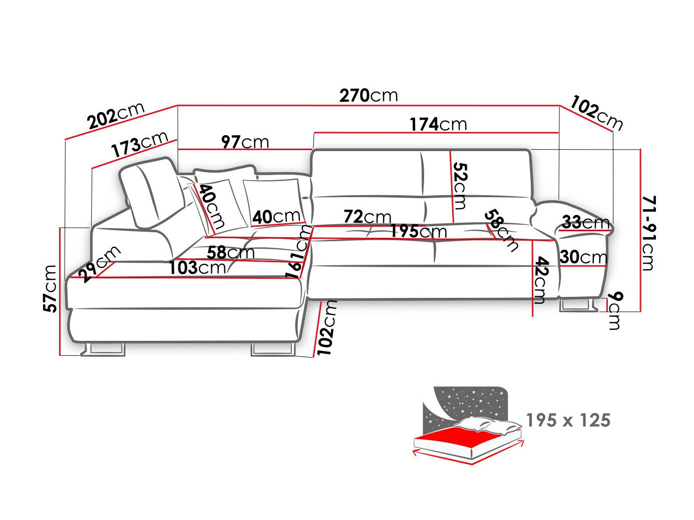 Sofá rinconero Comfivo 139 (Poso 110)