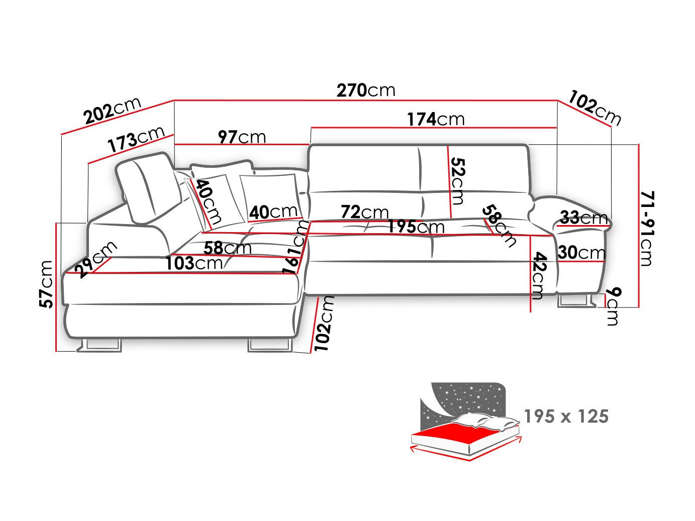 Sofá rinconero Comfivo 139 (Poso 110)