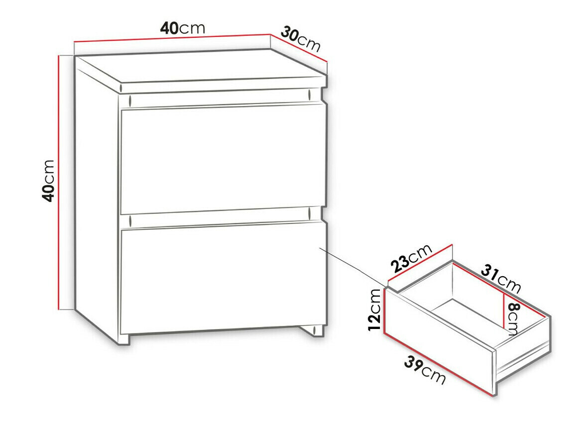 Mesilla de noche Comfivo 158 (Negro)