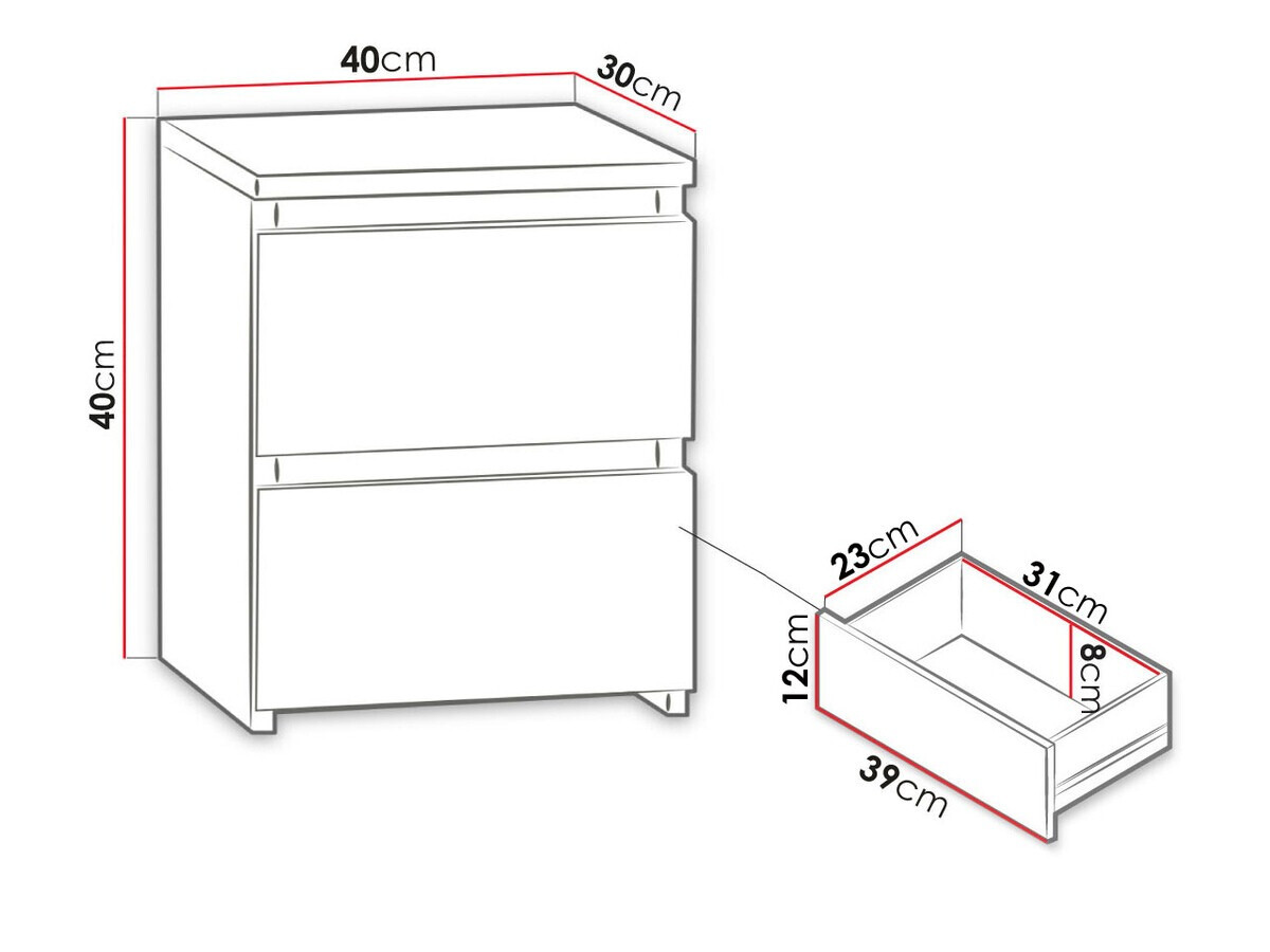 Mesilla de noche Comfivo Structor I (Roble Sonoma)