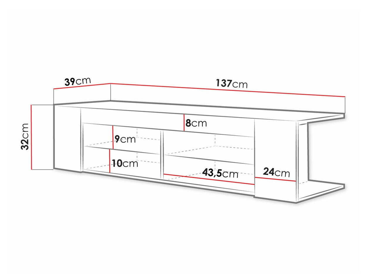 Mueble TV Ver (Blanco + Blanco brillante)