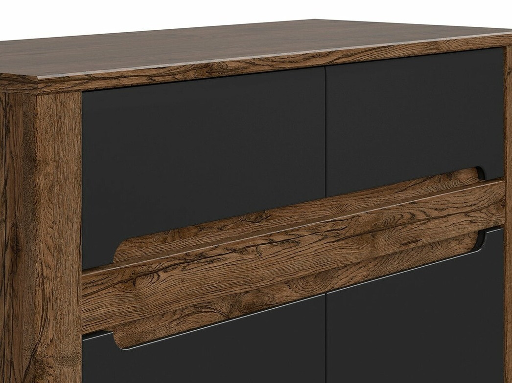 Cómoda Ophevaru 100 (Negro mate + April roble)