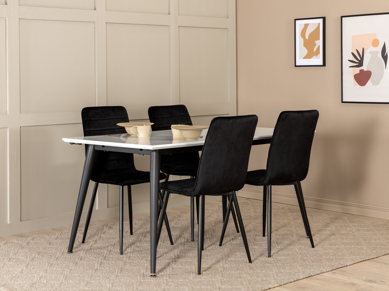 Conjunto de mesas y sillas para comedor Dallas 2733 (Negro)