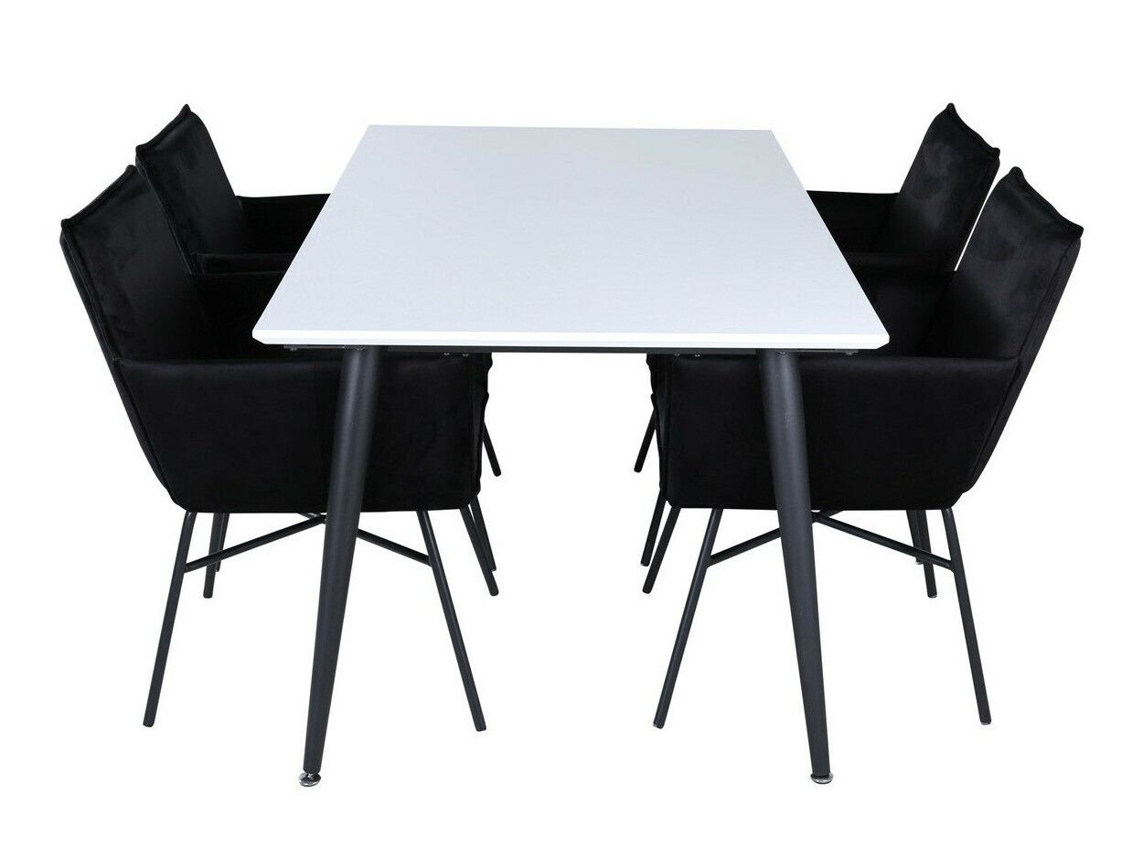 Conjunto de mesas y sillas para comedor Dallas 2734 (Negro)