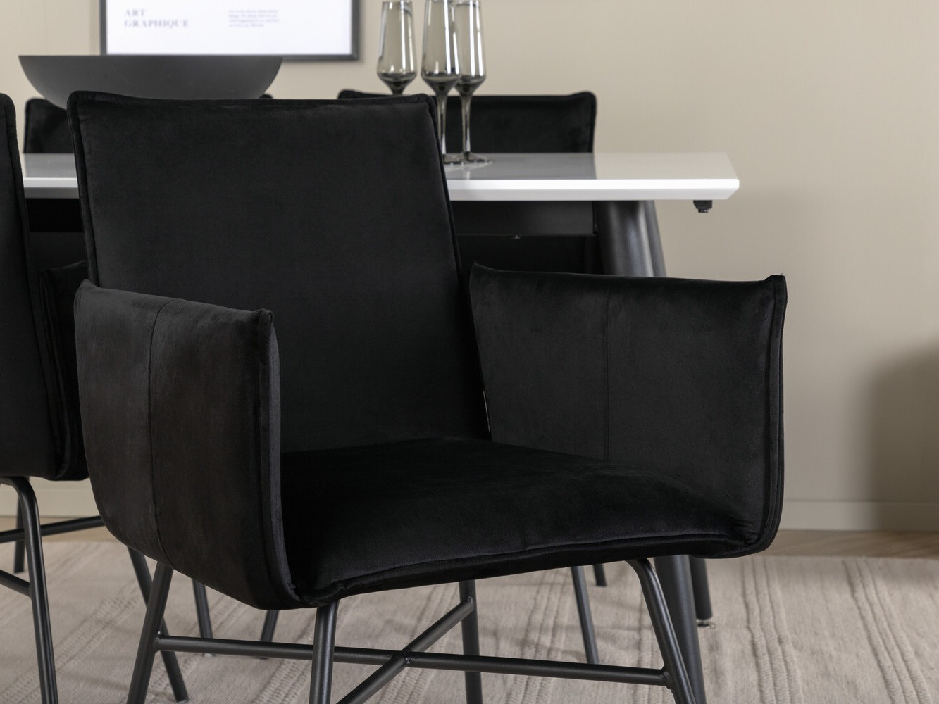 Conjunto de mesas y sillas para comedor Dallas 2734 (Negro)