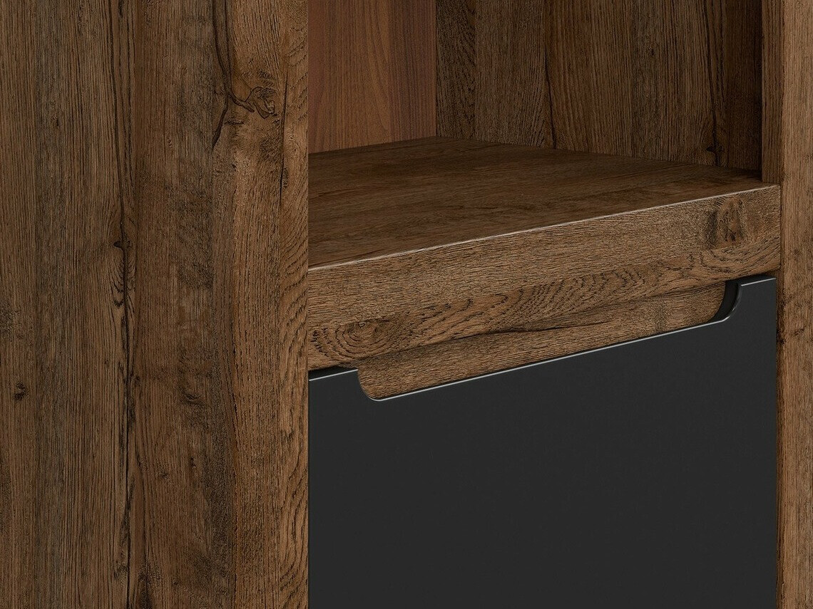 Estantería Ophevaru 104 (Negro mate + April roble)