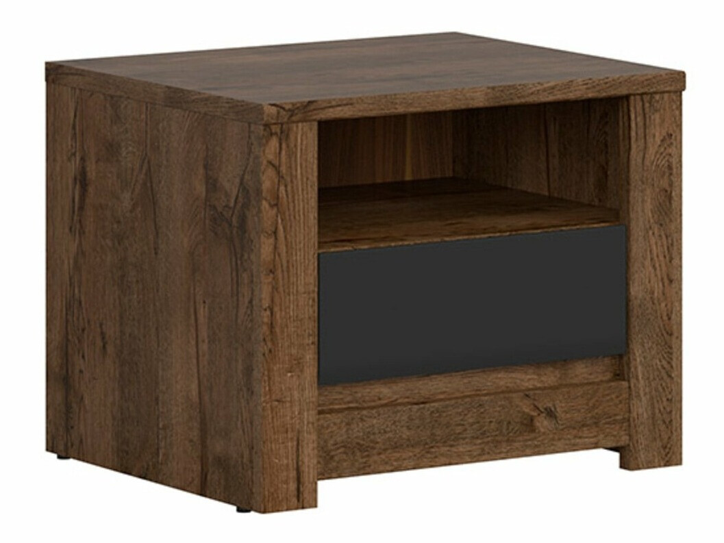 Mesilla de noche Ophevaru 115 (Negro mate + April roble)