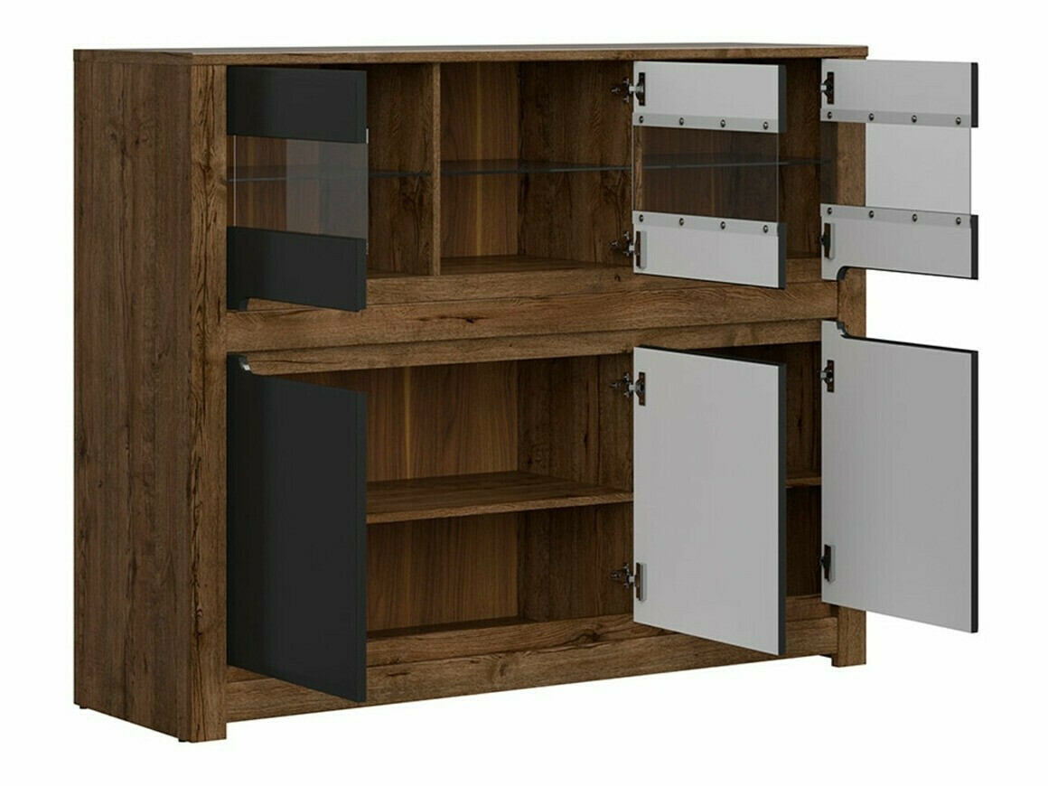 Aparador Ophevaru 102 (Negro mate + April roble)