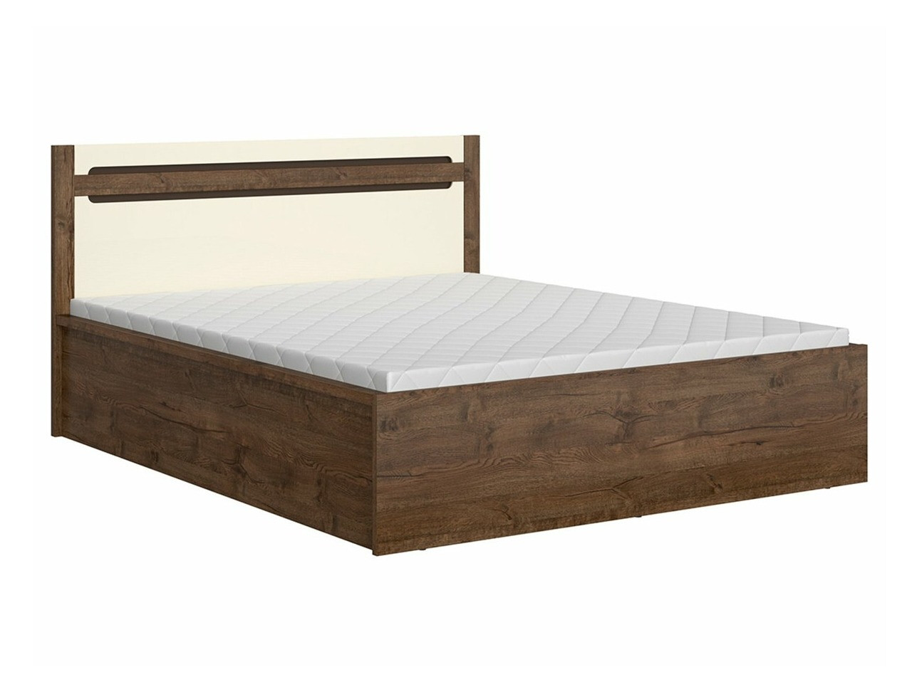 Cama Ophevaru 116 (Crema brillante + April roble)