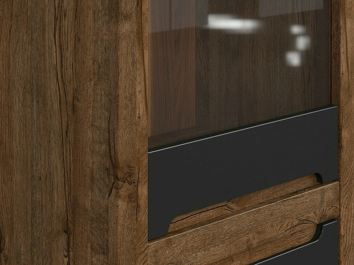 Estantería Ophevaru 105 (Negro mate + April roble)