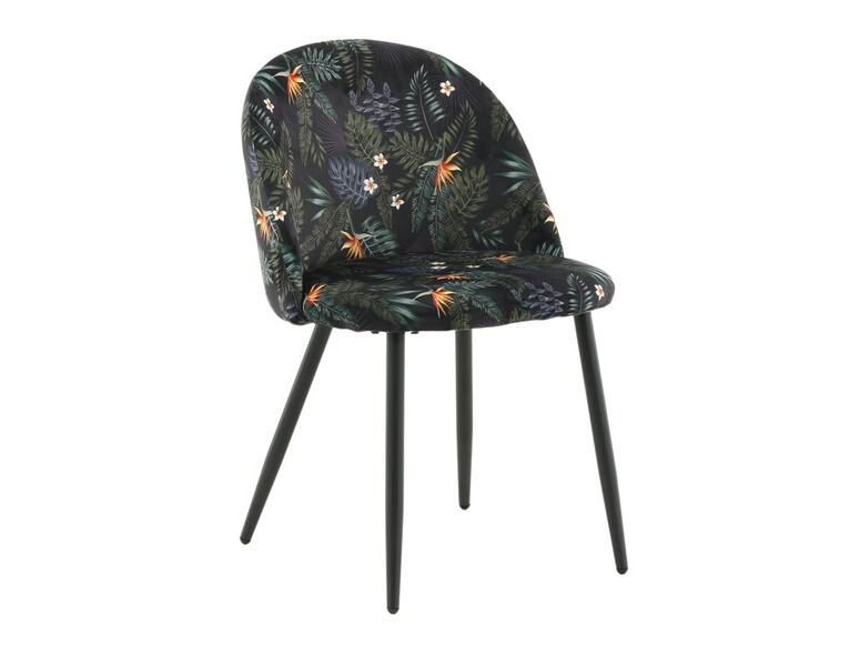 Conjunto de mesas y sillas para comedor Dallas 335 (Patrón floral + Negro)