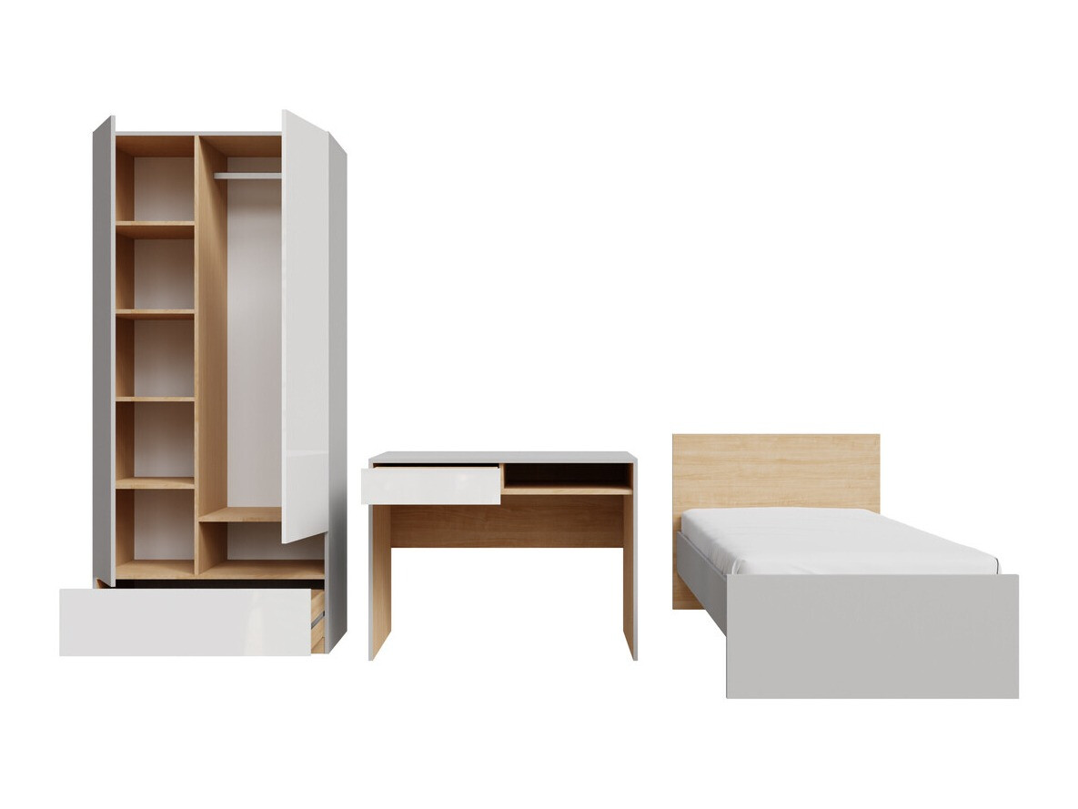 Conjuntos de muebles Nuevaru 118 (Blanco brillante)