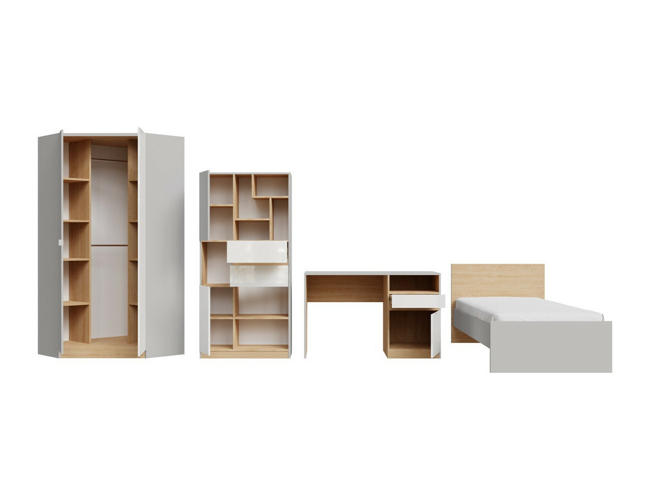 Conjuntos de muebles Nuevaru 120 (Blanco brillante)