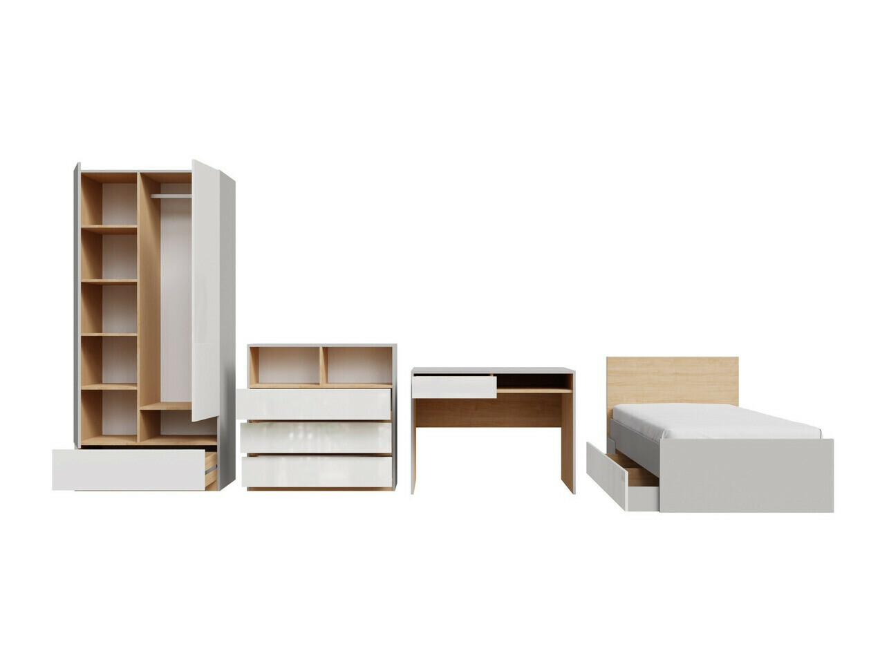 Juego de muebles Nuevaru 118 (Blanco brillante)