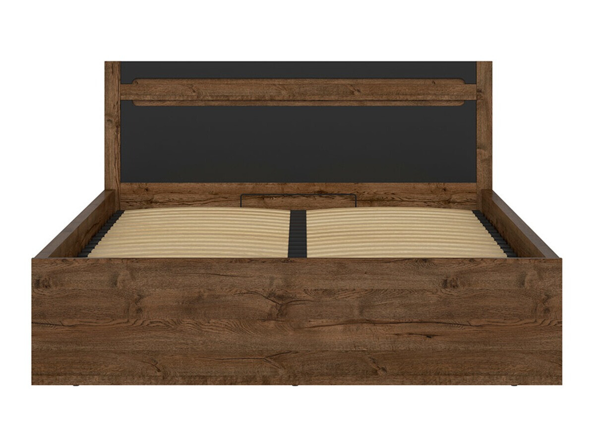 Cama Ophevaru 120 (Negro mate + April roble)