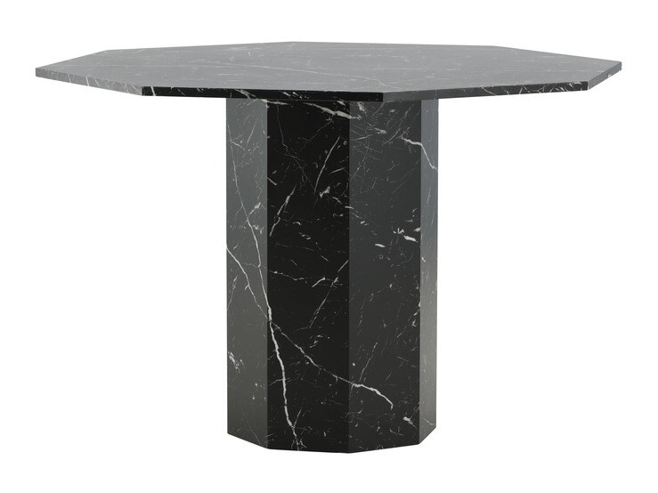 Conjunto de mesas y sillas para comedor Dallas 2618 (Negro + Latón)