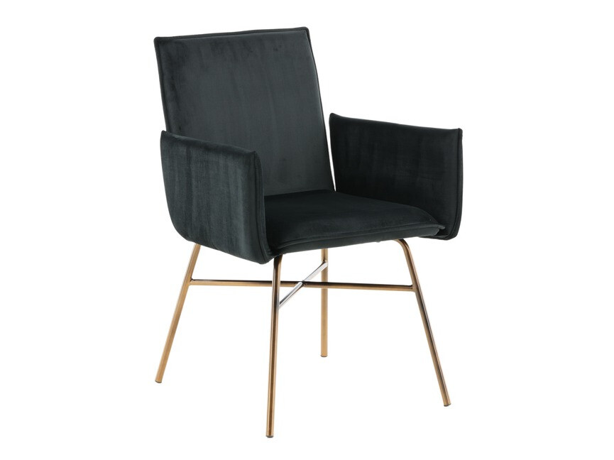 Conjunto de mesas y sillas para comedor Dallas 2618 (Negro + Latón)